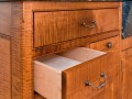 Tiger maple dovetailed drawers