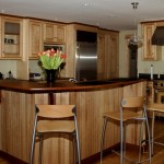Contemporary birds-eye maple kitchen